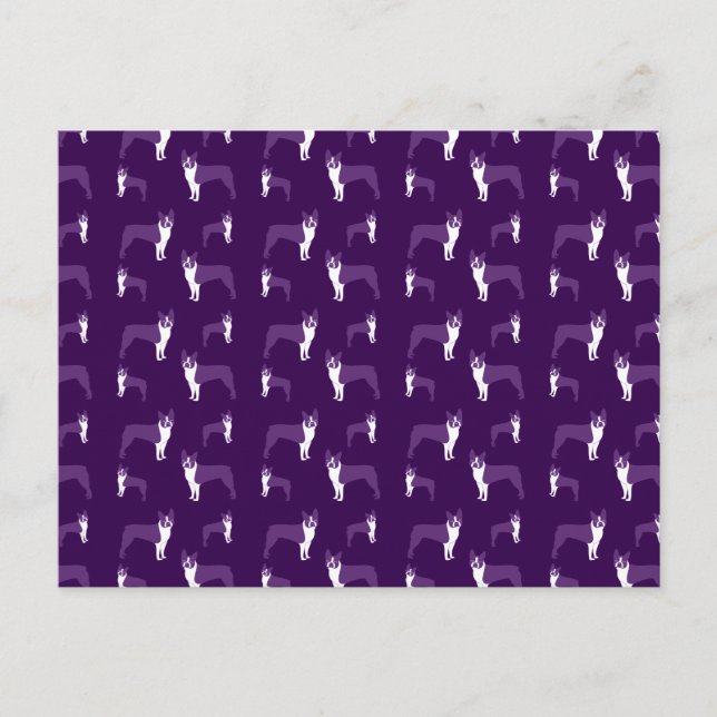 Lila Bostoner Terrier Postkarte (Vorderseite)