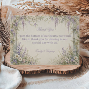 Lila Botanical Vintage Dankeskarte