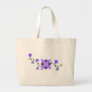 Lila Botanik-Tasche Jumbo Stoffbeutel
