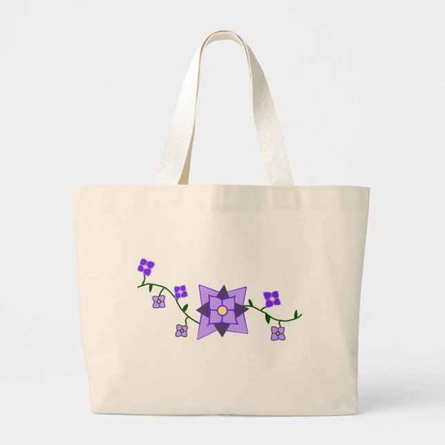 Lila Botanik-Tasche Jumbo Stoffbeutel (Vorne)