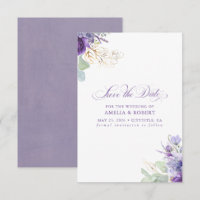 Lila Botanisch Elegant Save the Date