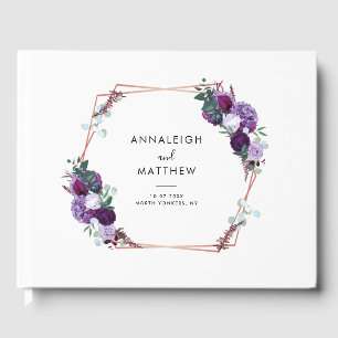 Lila botanische Hochzeit Gästebuch