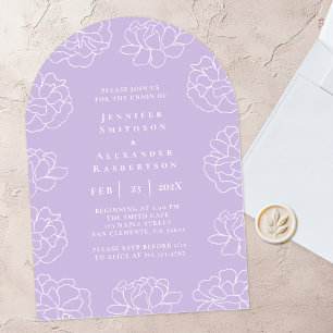 Lila botanische Hochzeitseinladung Einladung