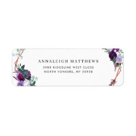 Lila botanische Rücksendeadresse