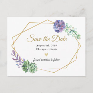 Lila botanische Save the Date-Postkarte Ankündigungspostkarte