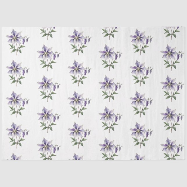Lila botanische Wildblume Seidenpapier (Vorderseite)