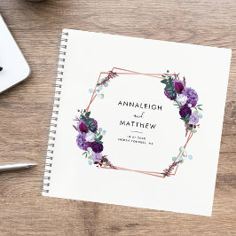 Lila botanischer Hochzeitsgast Notizbuch