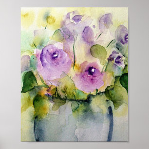 Lila Bouquet Watercolor Poster