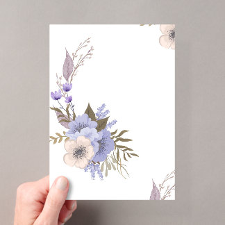 Lila Boutique-Stil floral Acryleinladungen