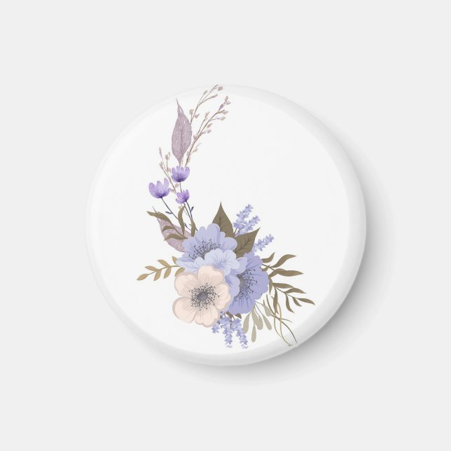 Lila Boutique-Stil floral  Magnet (Vorne)