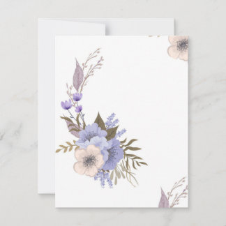 Lila Boutique-Stil floral RSVP Karte