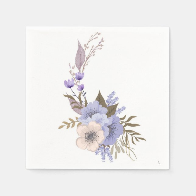 Lila Boutique-Stil floral  Serviette (Vorderseite)
