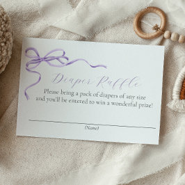 Lila Bow Diaper-Raffellenkarte Begleitkarte