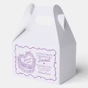Lila Bow Retro Herz Coquette Cake Brautparty Geschenkschachtel