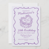 Lila Bow Retro Herz Coquette Kuchen Geburtstag