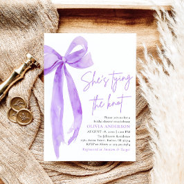 Lila Bow Sie bindet das Brautparty des Knotens Einladung