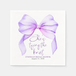 Lila Bow Sie bindet das Brautparty des Knotens Serviette
