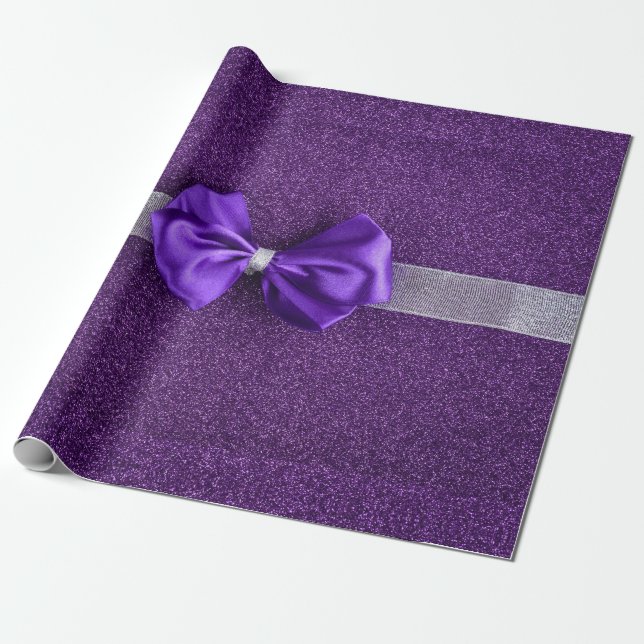 Lila Bow Wrapping-Papier Geschenkpapier (Ungerollt)