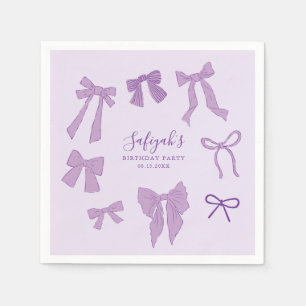 Lila Bows Whimsical Birthday Party Serviette