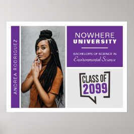 Lila Boxen und Foto Abschluss Poster