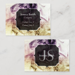Lila-braun-Smok-Staub-Abstrakt-Monogramm Visitenkarte
