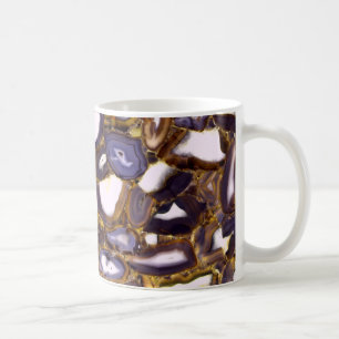 Lila Braun Weiße Achat-Optik Kaffeetasse