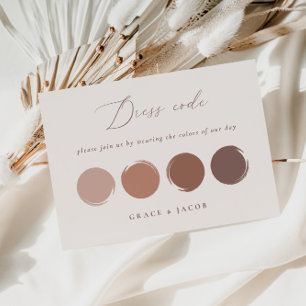 Lila, Bräunlich Orange & Bronze-Rosa Kleiderordnun RSVP Karte