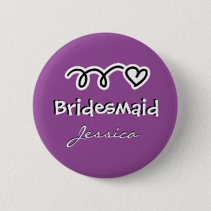 Lila Bräunungsknöpfe   personalisierter Name Button