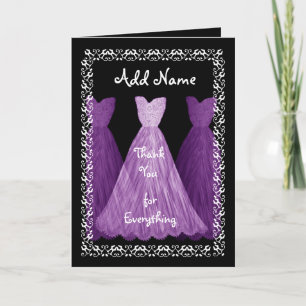 LILA Brautjungfer Hochzeit Dankeschön R451B Dankeskarte