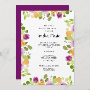 Lila Brautparty Einladung