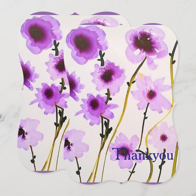 Lila Brautparty Einladung (Vorne/Hinten)