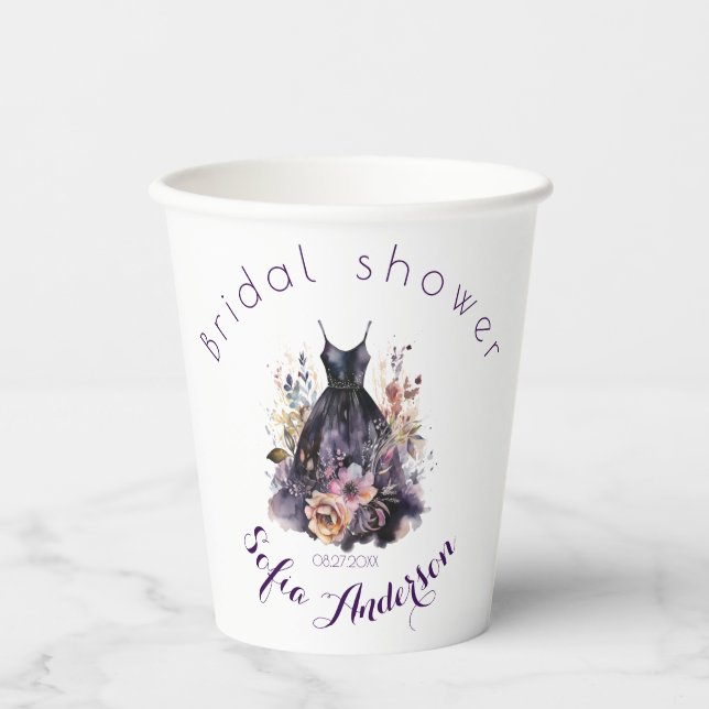 Lila Brautparty Pappbecher (Vorderseite)