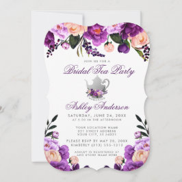 Lila Brautparty Tee Party Einladung BP