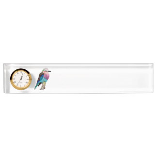 Lila Breasted Rollen-Vogel Namensplakette