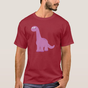 Lila Brontosaurus Dinosaurier T-Shirt