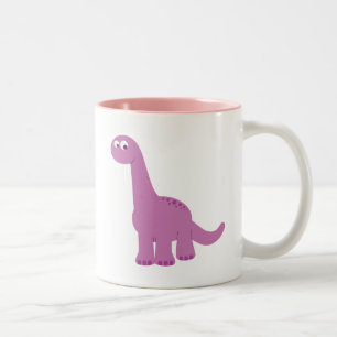 Lila Brontosaurus Dinosaurier Zweifarbige Tasse