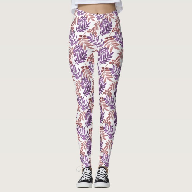 Lila/Bronze-Wasserfarbenleder Leggings (Vorderseite)