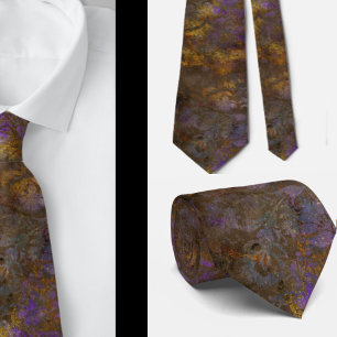Lila Brown Floral Abstrakt Neck Tie Krawatte