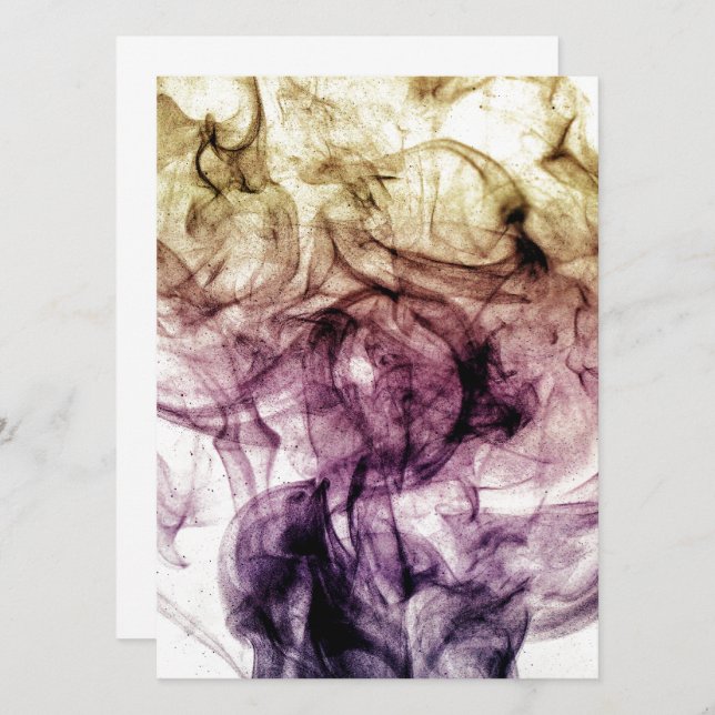 Lila Brown Smoking Dust Abstrakt Einladung (Vorne/Hinten)
