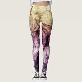 Lila Brown Smoking Dust Abstrakt Leggings