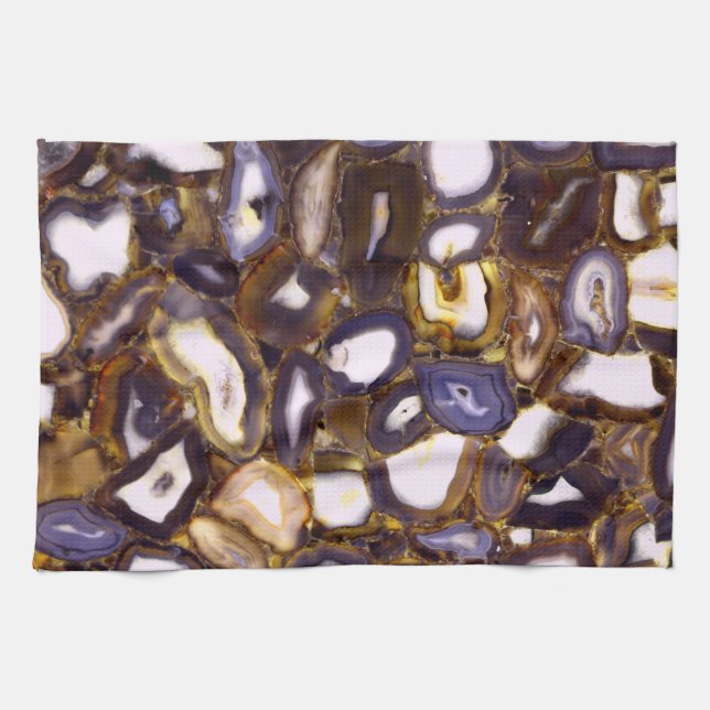 Lila-Brown-White-Agate-Design Geschirrtuch (Horizontal)
