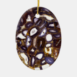 Lila-Brown-White-Agate-Design Keramik Ornament
