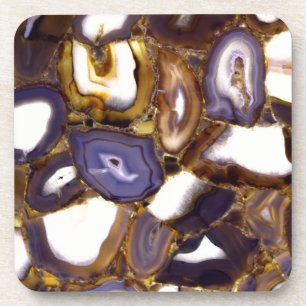 Lila-Brown-White-Agate-Design Untersetzer