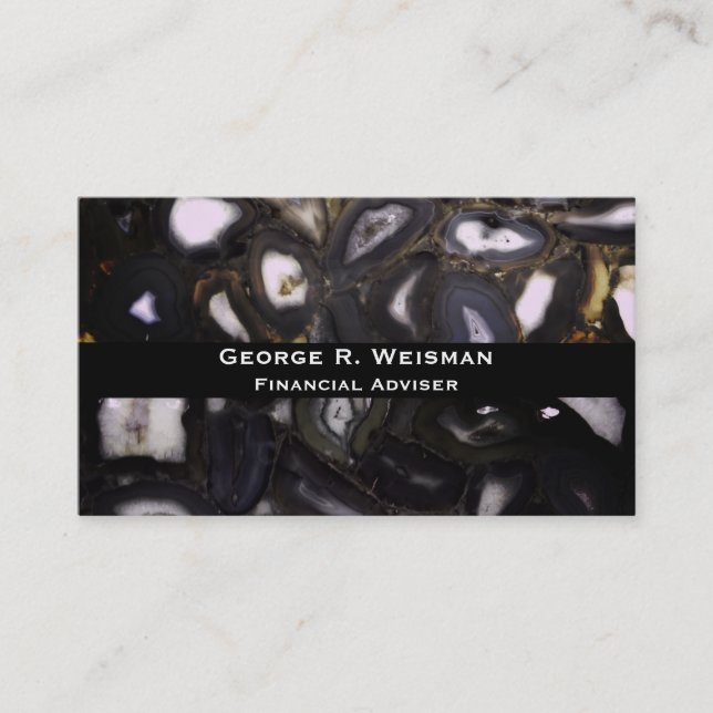 Lila Brown White Agate Steinmuster Visitenkarte (Vorderseite)