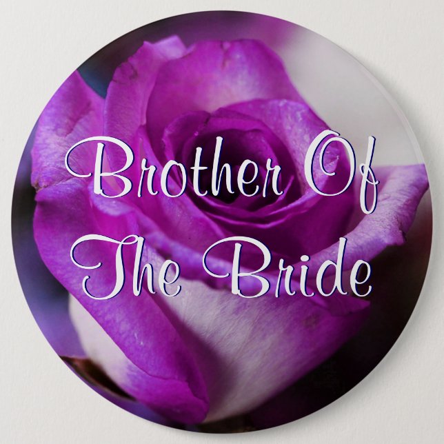 Lila Bruder der Braut-Rose Button (Vorderseite)