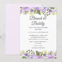 Lila Brunch mit Blumenmotiven und Bubbly