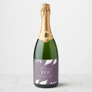 Lila Brunch und Bubbly Champagner-Hochzeitsaufkleb