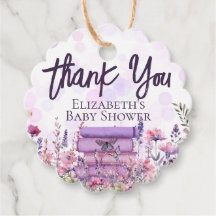 Lila Buchstapel Wildblumen Schmetterlinge Schrift