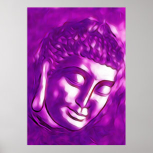 Lila Buddha Art Portrait Buddhismus Spirituelle Li Poster