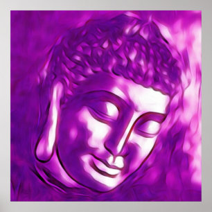 Lila Buddha Art Portrait Buddhismus Spirituelle Li Poster